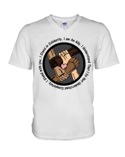 Anti racism V-Neck T-Shirt tile