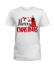 Merry Christmas Black Girl 2 Ladies T-Shirt tile