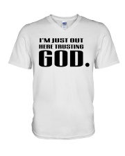 TRUSTIN GOD V-Neck T-Shirt tile