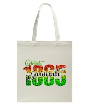 Celebrate Juneteenth 1865 Red Green Yellow Glitter Tote Bag tile