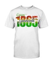 Celebrate Juneteenth 1865 Red Green Yellow Glitter Premium Fit Mens Tee tile