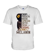 Behind A Melanated Girl V-Neck T-Shirt tile