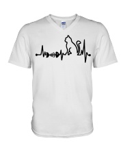 Cat Heartbeat V-Neck T-Shirt tile