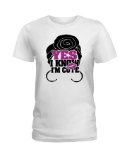 YES i'M CUTE Ladies T-Shirt tile
