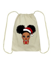 Afro space buns little girl Christmas Drawstring Bag tile
