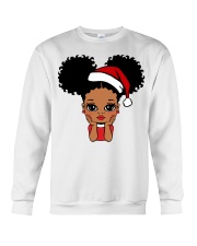 Afro space buns little girl Christmas Crewneck Sweatshirt tile
