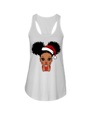 Afro space buns little girl Christmas Ladies Flowy Tank tile