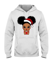 Afro space buns little girl Christmas Hooded Sweatshirt tile