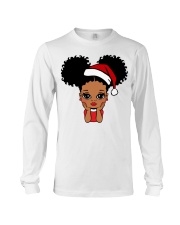 Afro space buns little girl Christmas Long Sleeve Tee tile