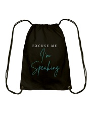 Excuse me I am speaking Drawstring Bag tile