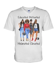 Educated Motivated Melanated Elevated V-Neck T-Shirt tile