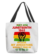 Juneteenth raised fist All-Over Tote tile