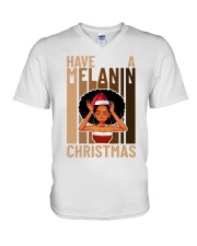 Have a Melanin Christmas 1 V-Neck T-Shirt tile