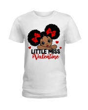 Afro Black girl Little Miss Valentine Ladies T-Shirt tile