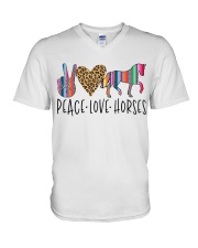 Peace Love Horse V-Neck T-Shirt tile