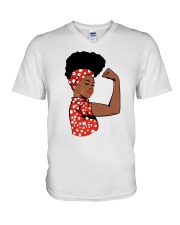 Strong girl 2 V-Neck T-Shirt tile