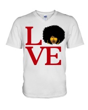Love Black Head V-Neck T-Shirt tile