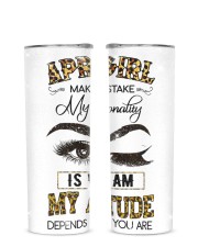 April Girl Glitter Tumbler tile