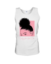 Curly hair don't care Unisex Tank tile