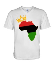 Black King V-Neck T-Shirt tile