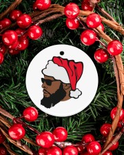 Black Santa Claus Circle ornament - single (porcelain) aos-circle-ornament-single-porcelain-lifestyles-06