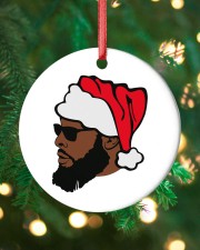 Black Santa Claus Circle ornament - single (porcelain) custom-circle-ornament-single-porcelain-lifestyle-11