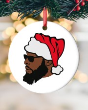 Black Santa Claus Circle ornament - single (porcelain) custom-circle-ornament-single-porcelain-lifestyle-12