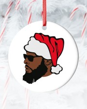 Black Santa Claus Circle ornament - single (porcelain) custom-circle-ornament-single-porcelain-lifestyle-14