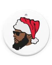 Black Santa Claus Circle ornament - single (porcelain) front