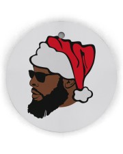 Black Santa Claus Circle Ornament (Wood tile