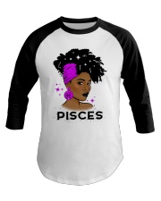 Black girl Zodiac Sign Pisces Baseball Tee tile