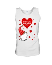 I love you gnome matter what Valentine's day red Unisex Tank tile