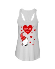 I love you gnome matter what Valentine's day red Ladies Flowy Tank tile
