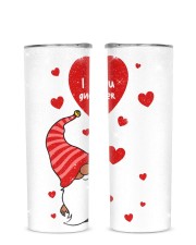 I love you gnome matter what Valentine's day red Glitter Tumbler tile