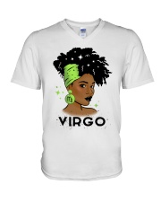 Black girl Zodiac Sign Virgo V-Neck T-Shirt tile