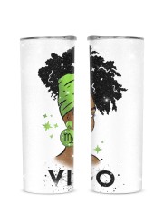 Black girl Zodiac Sign Virgo Glitter Tumbler tile