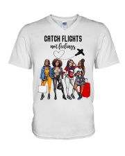 Catch Flights Not Feelings 3 V-Neck T-Shirt tile