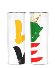 Black history month African map LOVE black Glitter Tumbler tile
