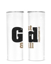 TRUST GOD AND CHILL Glitter Tumbler tile