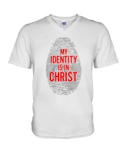 MY IDENTITY IS IN CHRIST V-Neck T-Shirt tile