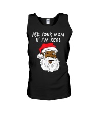 Ask your mom if I'm real black santa Unisex Tank tile