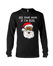 Ask your mom if I'm real black santa Long Sleeve Tee tile
