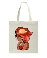 Afro girl African Map Safari Hair red Tote Bag tile