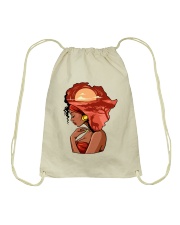 Afro girl African Map Safari Hair red Drawstring Bag tile