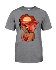 Afro girl African Map Safari Hair red Classic T-Shirt front