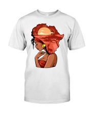 Afro girl African Map Safari Hair red Classic T-Shirt tile