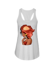 Afro girl African Map Safari Hair red Ladies Flowy Tank tile