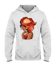 Afro girl African Map Safari Hair red Hooded Sweatshirt tile