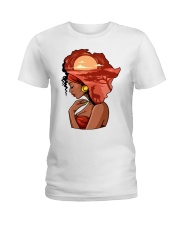 Afro girl African Map Safari Hair red Ladies T-Shirt tile