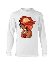 Afro girl African Map Safari Hair red Long Sleeve Tee tile